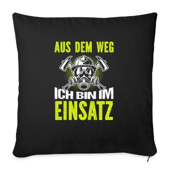 Firefighter Tshirt Firefighter Firefighter 112 - Sofa pillowcase 17,3'' x 17,3'' (45 x 45 cm) - black - Front