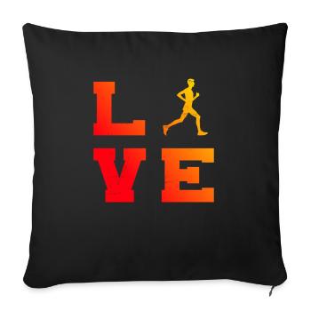 Running Hommes Course à pied Fitness Course Jogging - Housse de coussin décorative 45 x 45 cm - noir - Devant