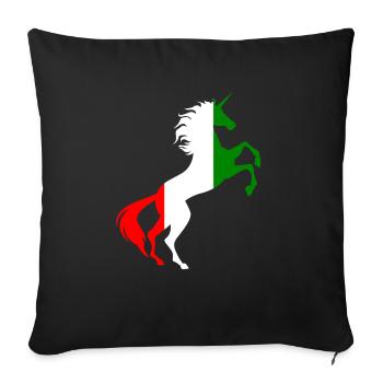 Licorne Hongrie Drapeau T-Shirt Licorne Magique Humour - Housse de coussin décorative 45 x 45 cm - noir - Devant