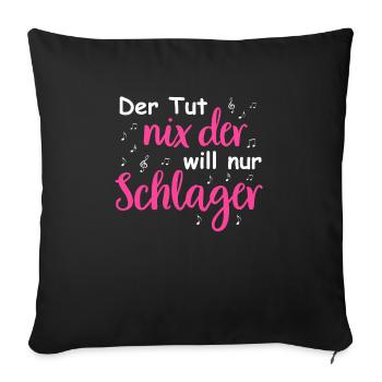 Schlager Tshirt Women's Schlager Party Costume Party - Sofa pillowcase 17,3'' x 17,3'' (45 x 45 cm) - black - Front