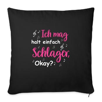 Schlager Tshirt Women's Schlager Party Costume Party - Sofa pillowcase 17,3'' x 17,3'' (45 x 45 cm) - black - Front