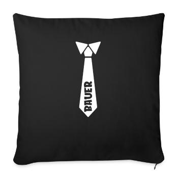 Style de cravate classique noir et blanc pour tous les jours - Housse de coussin décorative 45 x 45 cm - noir - Devant
