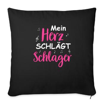 Schlager Tshirt Women's Schlager Party Costume Party - Sofa pillowcase 17,3'' x 17,3'' (45 x 45 cm) - black - Front