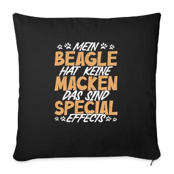 My Beagle has no quirks, these are Special Effe - Sofa pillowcase 17,3'' x 17,3'' (45 x 45 cm) - black - Front