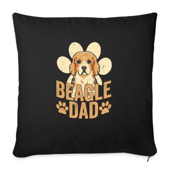 Beagle Dad Propriétaire de chien Chiot Beagles - Housse de coussin décorative 45 x 45 cm - noir - Devant