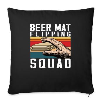 Bierdeckel Umdrehen Spiel Bier - Sofakissenbezug 45 x 45 cm - Schwarz - Vorne