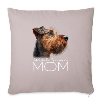 Welsh Terrier Mom - Sofa pillowcase 17,3'' x 17,3'' (45 x 45 cm) - light taupe - Front