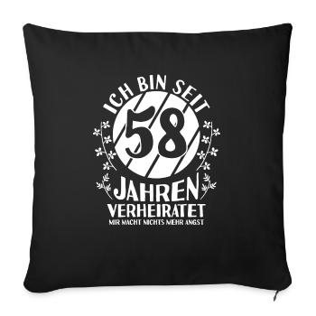 Ehe Engelshochzeit 58 Jahre Verheiratet Hochzeitst - Sofakissenbezug 45 x 45 cm - Schwarz - Vorne