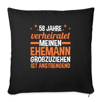 Marriage Angel Wedding 58 Years Married Wedding - Sofa pillowcase 17,3'' x 17,3'' (45 x 45 cm) - black - Front