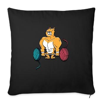 Pumpen Gewichtheben Fitness Gym - Sofakissenbezug 45 x 45 cm - Schwarz - Vorne