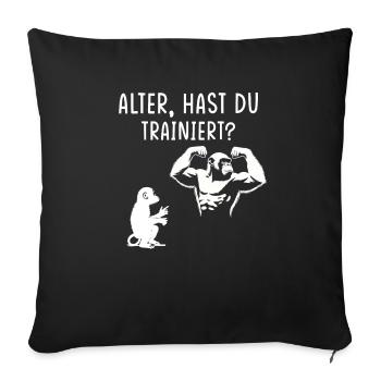 Gym Tshirt Funny Fitness Workout Gym - Sofa pillowcase 17,3'' x 17,3'' (45 x 45 cm) - black - Front