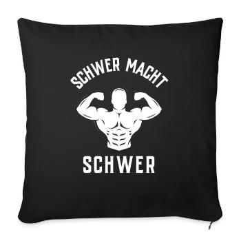 Gym Tshirt Funny Fitness Workout Gym - Sofa pillowcase 17,3'' x 17,3'' (45 x 45 cm) - black - Front