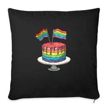 Birthday Birthgay Birth-gay Lgbt Gay - Sofa pillowcase 17,3'' x 17,3'' (45 x 45 cm) - black - Front