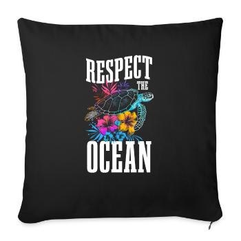 Cadeau de surfeur Ocean Diver - Housse de coussin décorative 45 x 45 cm - noir - Devant