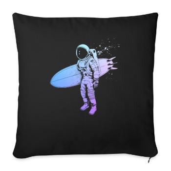 Surfing Astronaut Vintage Surfer Gift - Sofa pillowcase 17,3'' x 17,3'' (45 x 45 cm) - black - Front