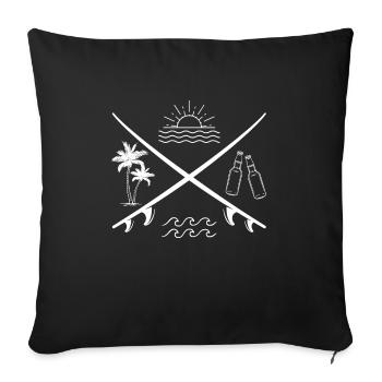 Surfing Vintage Surfer Gift - Sofa pillowcase 17,3'' x 17,3'' (45 x 45 cm) - black - Front