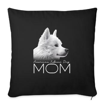 American Eskimo Dog Mom - Sofa pillowcase 17,3'' x 17,3'' (45 x 45 cm) - black - Front