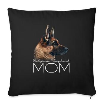 Maman berger belge - Housse de coussin décorative 45 x 45 cm - noir - Devant