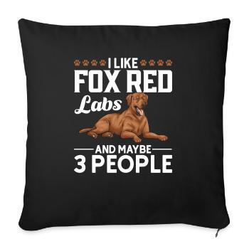 Fuchsroter Labrador Retriever Fox Red Labrador - Sofakissenbezug 45 x 45 cm - Schwarz - Vorne