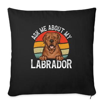 Fuchsroter Labrador Retriever Fox Red Labrador - Sofakissenbezug 45 x 45 cm - Schwarz - Vorne