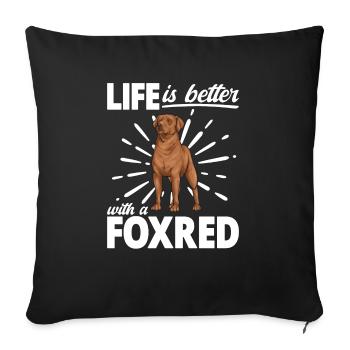 Fuchsroter Labrador Retriever Fox Red Labrador - Sofakissenbezug 45 x 45 cm - Schwarz - Vorne