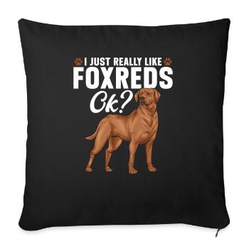 Fuchsroter Labrador Retriever Fox Red Labrador - Sofakissenbezug 45 x 45 cm - Schwarz - Vorne