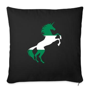 Licorne Nigeria Drapeau Chemise Licorne Magique Nigeria - Housse de coussin décorative 45 x 45 cm - noir - Devant