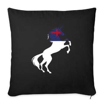 Christian Flag Unicorn T-Shirt Magical Unicorn - Sofa pillowcase 17,3'' x 17,3'' (45 x 45 cm) - black - Front
