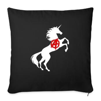 Unicorn Anarchy Symbol T-Shirt Anarchism Magical - Sofa pillowcase 17,3'' x 17,3'' (45 x 45 cm) - black - Front