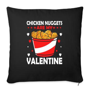 Chicken Nuggets Are My Valentine Retro Stripes - Sofa pillowcase 17,3'' x 17,3'' (45 x 45 cm) - black - Front