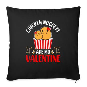 Chicken Nuggets Are My Valentine Retro Stripes - Sofa pillowcase 17,3'' x 17,3'' (45 x 45 cm) - black - Front