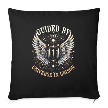 Nombre angélique Guide spirituel Numérologie - Housse de coussin décorative 45 x 45 cm - noir - Devant