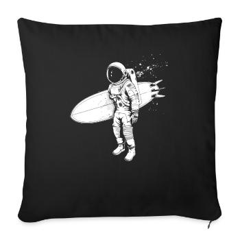 Surfing Astronaut Surfer Gift - Sofa pillowcase 17,3'' x 17,3'' (45 x 45 cm) - black - Front