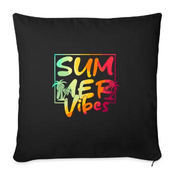 Summer Vibes Colorful Palm Retro Summer - Sofa pillowcase 17,3'' x 17,3'' (45 x 45 cm) - black - Front