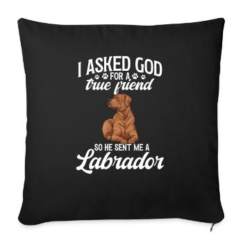 Fuchsroter Labrador Retriever Fox Red Labrador - Sofakissenbezug 45 x 45 cm - Schwarz - Vorne