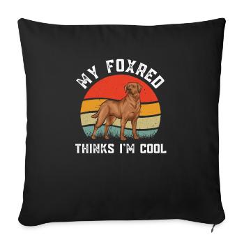Fuchsroter Labrador Retriever Fox Red Labrador - Sofakissenbezug 45 x 45 cm - Schwarz - Vorne
