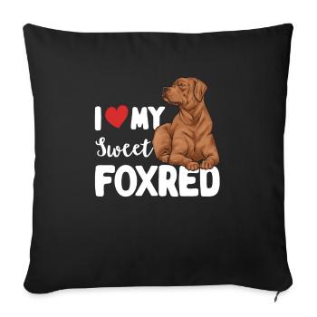 Fuchsroter Labrador Retriever Fox Red Labrador - Sofakissenbezug 45 x 45 cm - Schwarz - Vorne