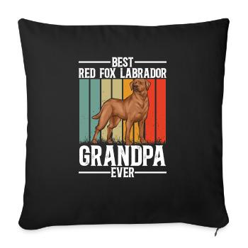 Fuchsroter Labrador Retriever Fox Red Labrador - Sofakissenbezug 45 x 45 cm - Schwarz - Vorne