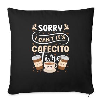 Spanish coffee design "cafecito & Concha Lovers" - Sofa pillowcase 17,3'' x 17,3'' (45 x 45 cm) - black - Front