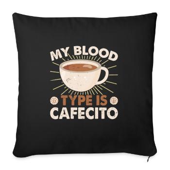 Spanish coffee design "cafecito & Concha Lovers" - Sofa pillowcase 17,3'' x 17,3'' (45 x 45 cm) - black - Front