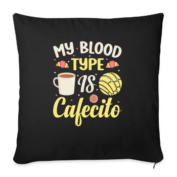 Spanish coffee design "cafecito & Concha Lovers" - Sofa pillowcase 17,3'' x 17,3'' (45 x 45 cm) - black - Front