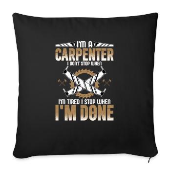 La détermination du charpentier - Fait l’emporte sur Fatigué - Housse de coussin décorative 45 x 45 cm - noir - Devant