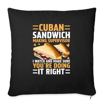 Discover the world of sandwich mastery - Sofa pillowcase 17,3'' x 17,3'' (45 x 45 cm) - black - Front
