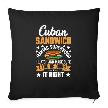 Discover the world of sandwich mastery - Sofa pillowcase 17,3'' x 17,3'' (45 x 45 cm) - black - Front