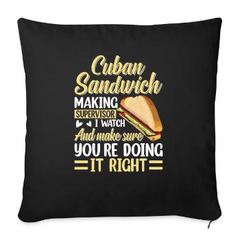 Discover the world of sandwich mastery - Sofa pillowcase 17,3'' x 17,3'' (45 x 45 cm) - black - Front