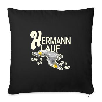 Hermann lauf - Sofakissenbezug 45 x 45 cm - Schwarz - Vorne
