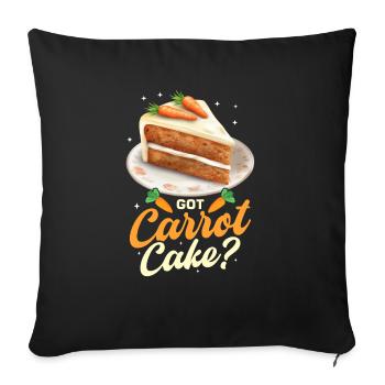 Funny Carrot Cake Saying - Sofa pillowcase 17,3'' x 17,3'' (45 x 45 cm) - black - Front