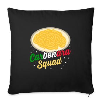 Pâtes Carbonara Italie - Housse de coussin décorative 45 x 45 cm - noir - Devant