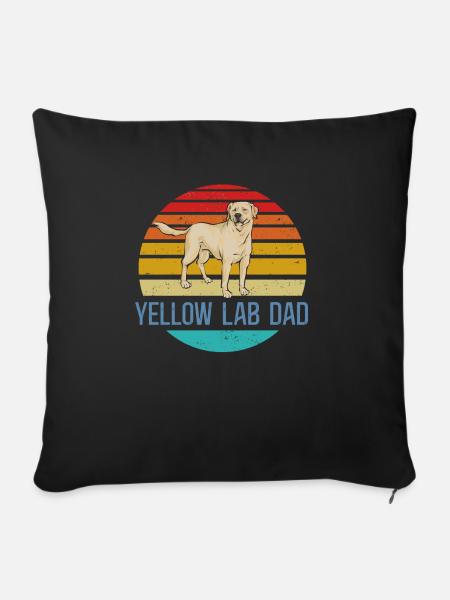 Gelber Labrador Retriever - Sofakissenbezug 45 x 45 cm - Schwarz