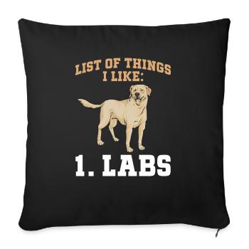 Labrador Retriever jaune - Housse de coussin décorative 45 x 45 cm - noir - Devant